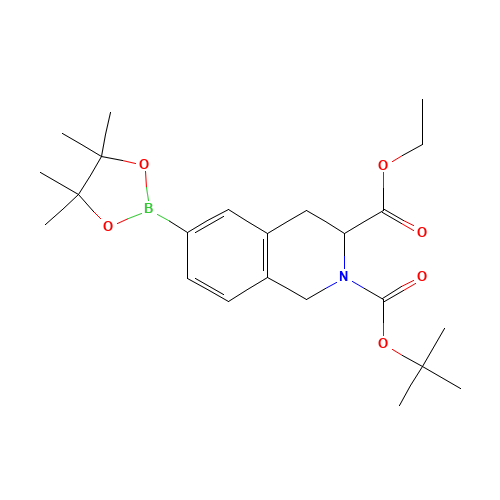 2-O-tert-butyl 3-O-ethyl 6-(4,4,5,5-tetramethyl-1,3,2-dioxaborolan-2-yl)-3,4-dihydro-1H-isoquinoline-2,3-dicarboxylate (CAS: 897374-85-5) - Related Chemical Product