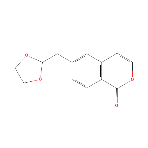 6-(1,3-dioxolan-2-ylmethyl)isochromen-1-one (CAS: 1374574-01-2) - Chemical Structure and Molecular Formula 