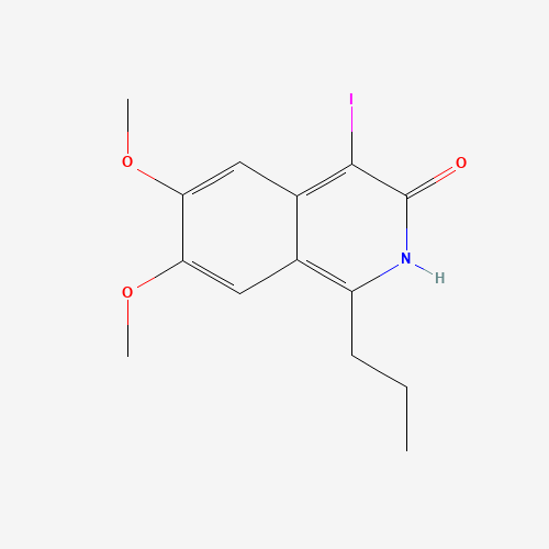 4-iodo-6,7-dimethoxy-1-propyl-2H-isoquinolin-3-one (CAS: 1283108-02-0) - Chemical Structure and Molecular Formula 