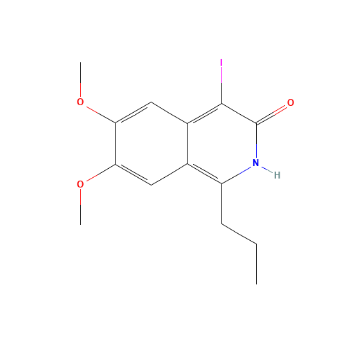 4-iodo-6,7-dimethoxy-1-propyl-2H-isoquinolin-3-one (CAS: 1283108-02-0) - Chemical Structure and Molecular Formula 