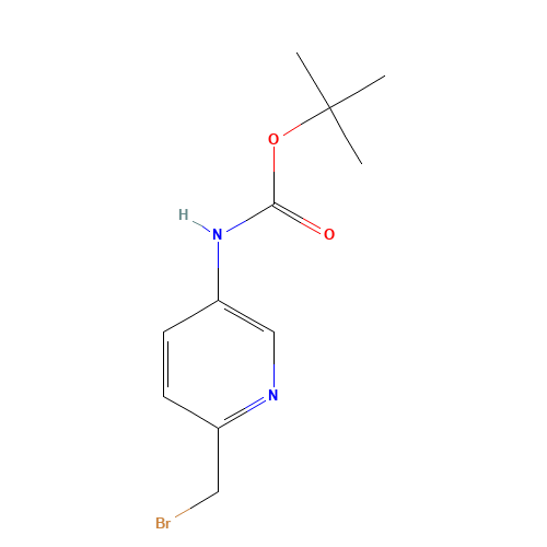tert-butyl N-[6-(bromomethyl)pyridin-3-yl]carbamate (CAS: 1088711-73-2) - Chemical Structure and Molecular Formula 