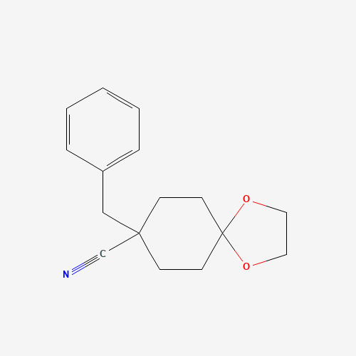 8-benzyl-1,4-dioxaspiro[4.5]decane-8-carbonitrile (CAS: 60694-59-9) - Chemical Structure and Molecular Formula 