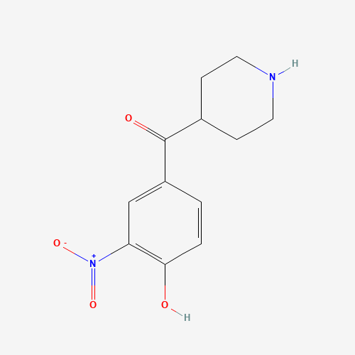 (4-hydroxy-3-nitrophenyl)-piperidin-4-ylmethanone (CAS: 1514925-88-2) - Chemical Structure and Molecular Formula 