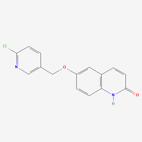 6-[(6-chloropyridin-3-yl)methoxy]-1H-quinolin-2-one (CAS: 1428558-14-8) - Chemical Structure and Molecular Formula 