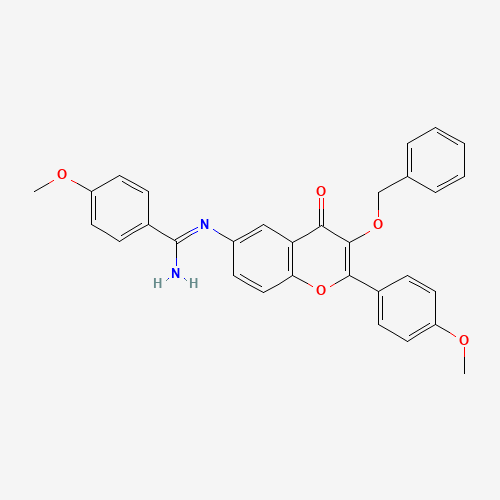 4-methoxy-N'-[2-(4-methoxyphenyl)-4-oxo-3-phenylmethoxychromen-6-yl]benzenecarboximidamide (CAS: 1187087-65-5) - Related Chemical Product