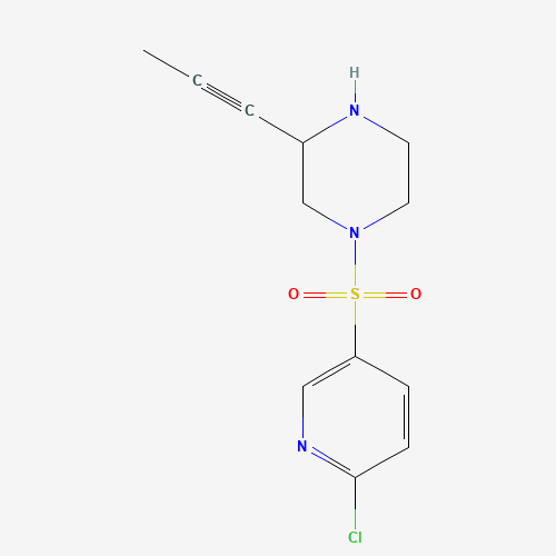 1-(6-chloropyridin-3-yl)sulfonyl-3-prop-1-ynylpiperazine (CAS: 1361224-44-3) - Chemical Structure and Molecular Formula 
