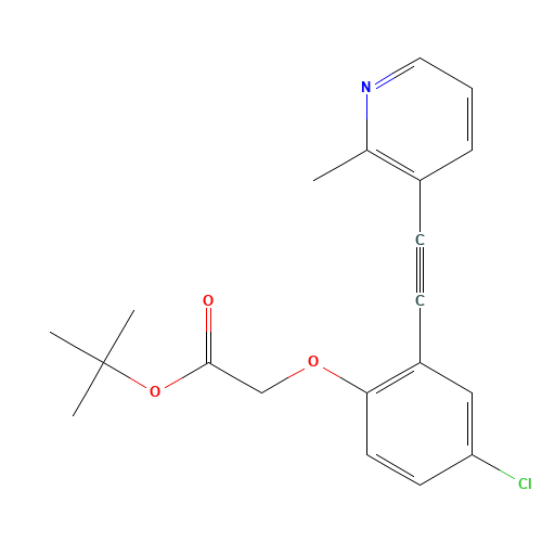 tert-butyl 2-[4-chloro-2-[2-(2-methylpyridin-3-yl)ethynyl]phenoxy]acetate (CAS: 1240286-92-3) - Related Chemical Product