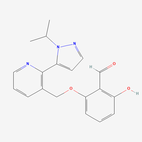 2-hydroxy-6-[[2-(2-propan-2-ylpyrazol-3-yl)pyridin-3-yl]methoxy]benzaldehyde (CAS: 1446321-46-5) - Related Chemical Product