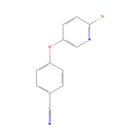 4-(6-bromopyridin-3-yl)oxybenzonitrile (CAS: 1207731-13-2) - Chemical Structure and Molecular Formula 