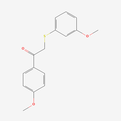 1-(4-methoxyphenyl)-2-(3-methoxyphenyl)sulfanylethanone (CAS: 63675-73-0) - Chemical Structure and Molecular Formula 
