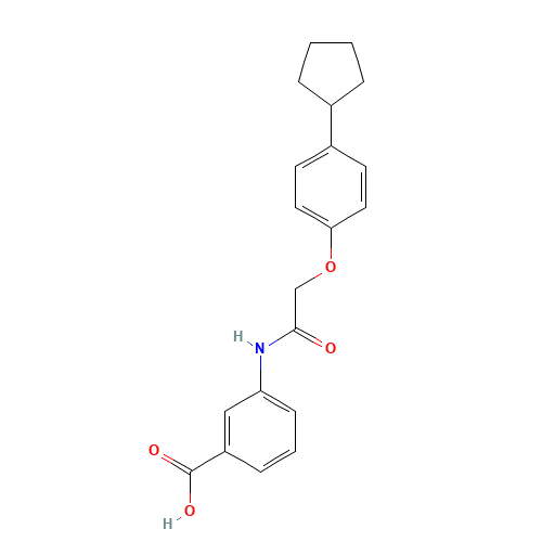 3-[[2-(4-cyclopentylphenoxy)acetyl]amino]benzoic acid (CAS: 649773-73-9) - Related Chemical Product