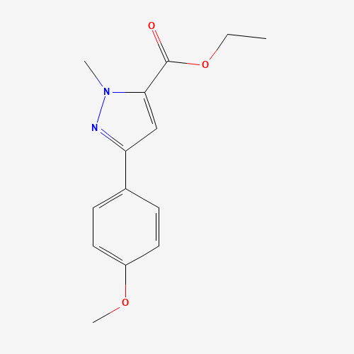 ethyl 5-(4-methoxyphenyl)-2-methylpyrazole-3-carboxylate (CAS: 618070-51-2) - Chemical Structure and Molecular Formula 