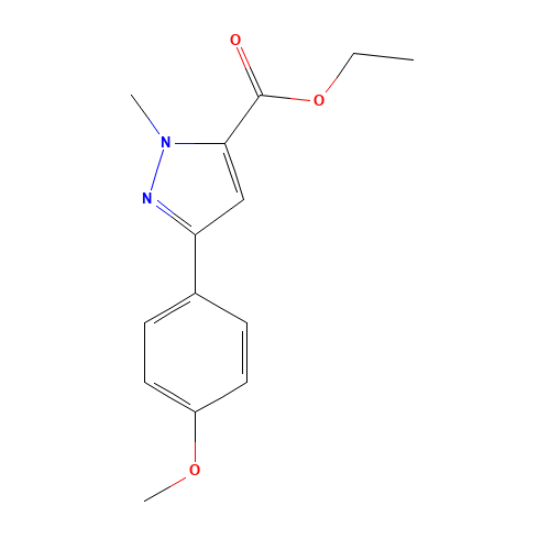ethyl 5-(4-methoxyphenyl)-2-methylpyrazole-3-carboxylate (CAS: 618070-51-2) - Chemical Structure and Molecular Formula 