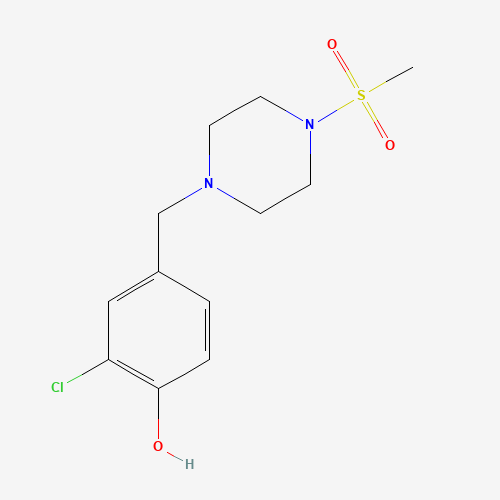 2-chloro-4-[(4-methylsulfonylpiperazin-1-yl)methyl]phenol (CAS: 1370209-60-1) - Chemical Structure and Molecular Formula 