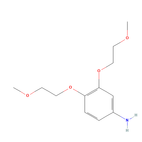 3,4-bis(2-methoxyethoxy)aniline (CAS: 577780-97-3) - Chemical Structure and Molecular Formula 