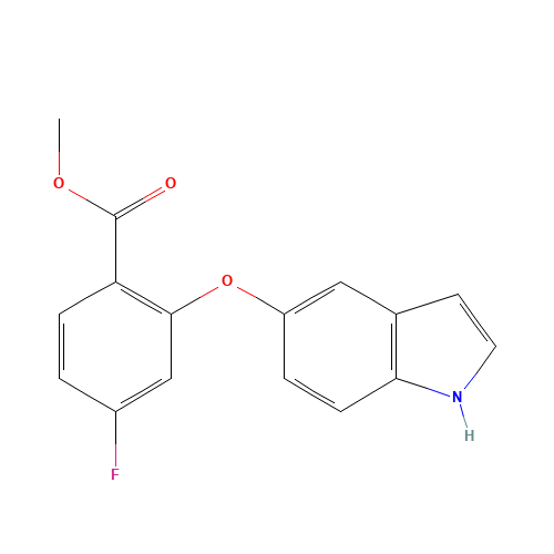 methyl 4-fluoro-2-(1H-indol-5-yloxy)benzoate (CAS: 1257044-62-4) - Chemical Structure and Molecular Formula 