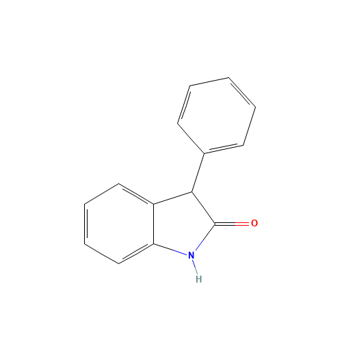 3-phenyl-1,3-dihydroindol-2-one (CAS: 3456-79-9) - Chemical Structure and Molecular Formula 