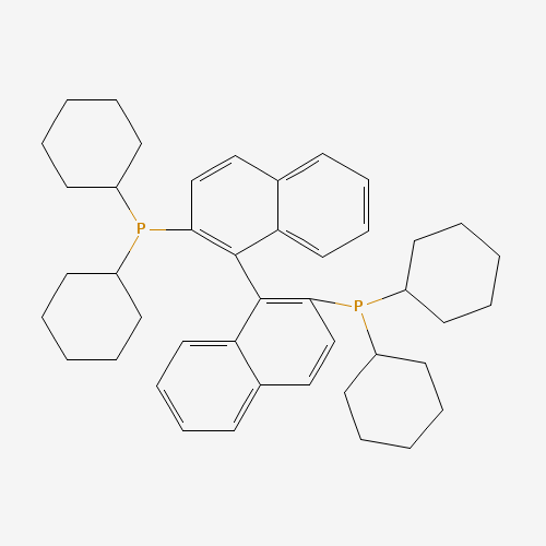 dicyclohexyl-[1-(2-dicyclohexylphosphanylnaphthalen-1-yl)naphthalen-2-yl]phosphane (CAS: 213774-71-1) - Chemical Structure and Molecular Formula 