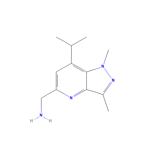 (1,3-dimethyl-7-propan-2-ylpyrazolo[4,3-b]pyridin-5-yl)methanamine (CAS: 1285387-70-3) - Chemical Structure and Molecular Formula 