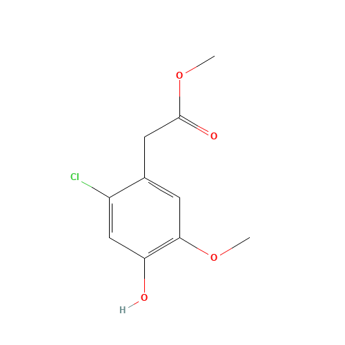 methyl 2-(2-chloro-4-hydroxy-5-methoxyphenyl)acetate (CAS: 1374575-09-3) - Chemical Structure and Molecular Formula 