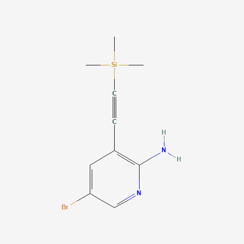 5-bromo-3-(2-trimethylsilylethynyl)pyridin-2-amine (CAS: 905966-34-9) - Chemical Structure and Molecular Formula 