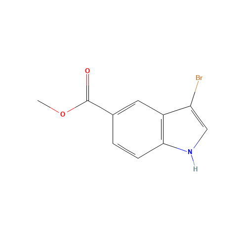 methyl 3-bromo-1H-indole-5-carboxylate (CAS: 916179-88-9) - Chemical Structure and Molecular Formula 
