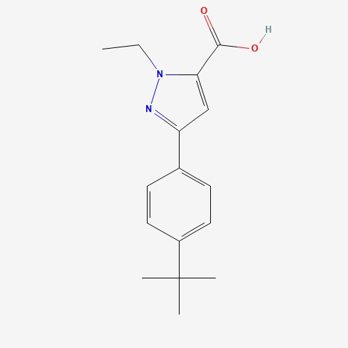 5-(4-tert-butylphenyl)-2-ethylpyrazole-3-carboxylic acid (CAS: 852815-12-4) - Chemical Structure and Molecular Formula 