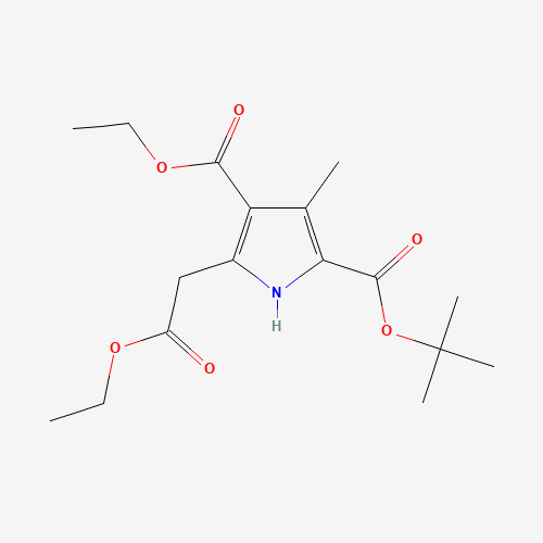 2-O-tert-butyl 4-O-ethyl 5-(2-ethoxy-2-oxoethyl)-3-methyl-1H-pyrrole-2,4-dicarboxylate (CAS: 107044-80-4) - Chemical Structure and Molecular Formula 