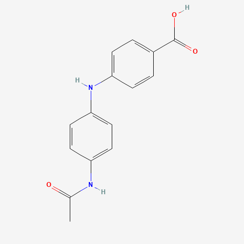 4-(4-acetamidoanilino)benzoic acid (CAS: 852927-26-5) - Chemical Structure and Molecular Formula 