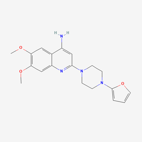 2-[4-(furan-2-yl)piperazin-1-yl]-6,7-dimethoxyquinolin-4-amine (CAS: 742649-91-8) - Chemical Structure and Molecular Formula 