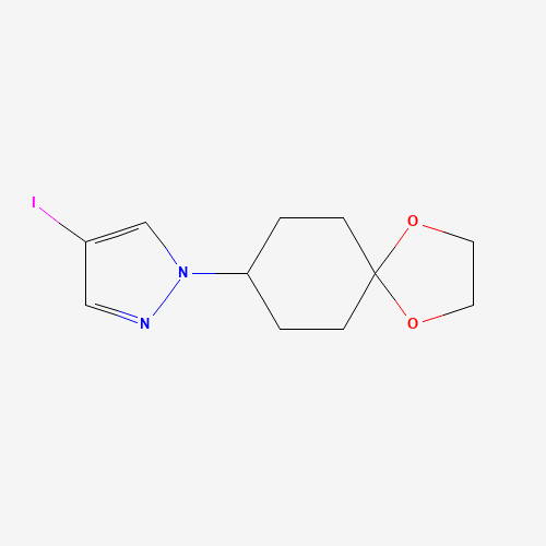 1-(1,4-dioxaspiro[4.5]decan-8-yl)-4-iodopyrazole (CAS: 1175275-29-2) - Chemical Structure and Molecular Formula 