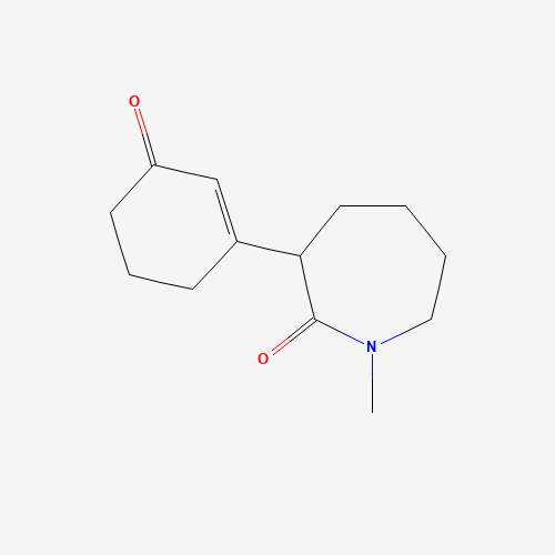 1-methyl-3-(3-oxocyclohexen-1-yl)azepan-2-one (CAS: 71556-70-2) - Chemical Structure and Molecular Formula 