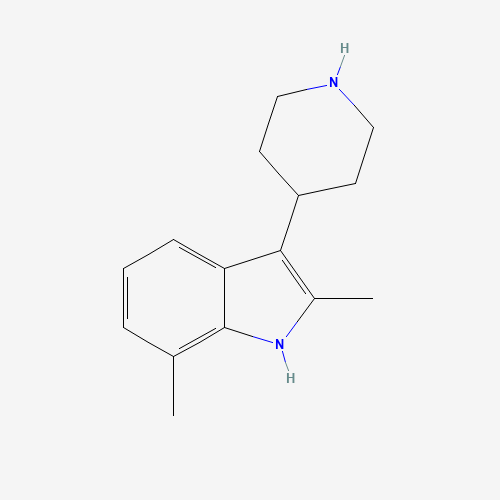 2,7-dimethyl-3-piperidin-4-yl-1H-indole (CAS: 1413530-09-2) - Chemical Structure and Molecular Formula 