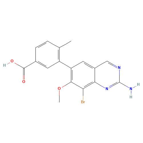 3-(2-amino-8-bromo-7-methoxyquinazolin-6-yl)-4-methylbenzoic acid (CAS: 1191932-26-9) - Chemical Structure and Molecular Formula 