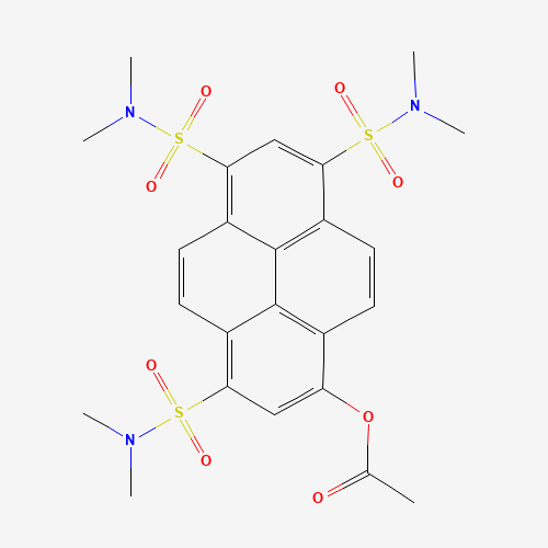 [3,6,8-tris(dimethylsulfamoyl)pyren-1-yl] acetate (CAS: 127044-62-6) - Chemical Structure and Molecular Formula 
