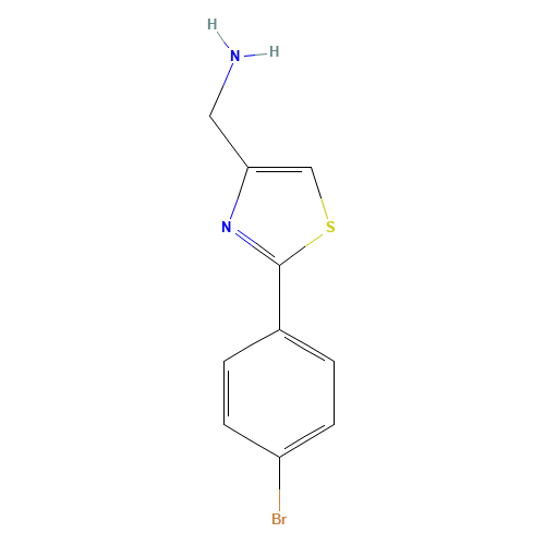 [2-(4-bromophenyl)-1,3-thiazol-4-yl]methanamine (CAS: 89152-87-4) - Chemical Structure and Molecular Formula 