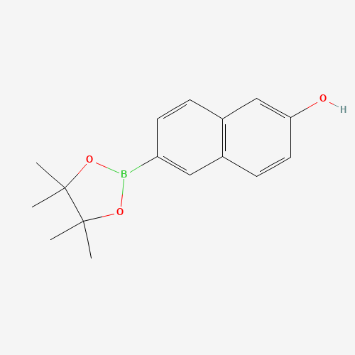 6-(4,4,5,5-tetramethyl-1,3,2-dioxaborolan-2-yl)naphthalen-2-ol (CAS: 269410-21-1) - Chemical Structure and Molecular Formula 