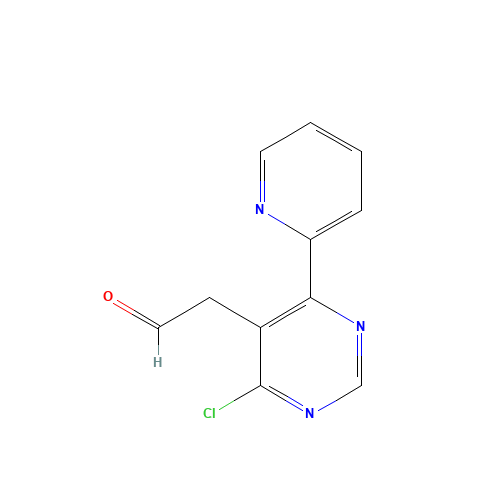 2-(4-chloro-6-pyridin-2-ylpyrimidin-5-yl)acetaldehyde (CAS: 1456534-40-9) - Chemical Structure and Molecular Formula 