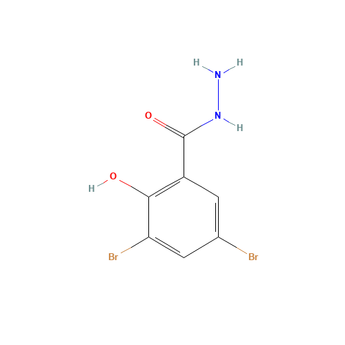 3,5-dibromo-2-hydroxybenzohydrazide (CAS: 46155-70-8) - Chemical Structure and Molecular Formula 