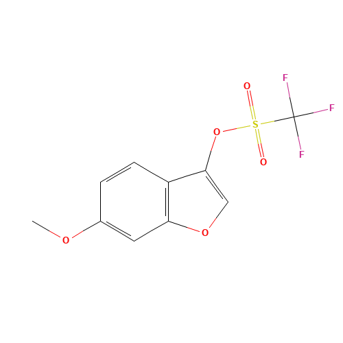 (6-methoxy-1-benzofuran-3-yl) trifluoromethanesulfonate (CAS: 862179-08-6) - Chemical Structure and Molecular Formula 