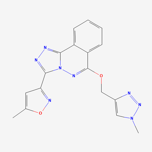 5-methyl-3-[6-[(1-methyltriazol-4-yl)methoxy]-[1,2,4]triazolo[3,4-a]phthalazin-3-yl]-1,2-oxazole (CAS: 215874-86-5) - Chemical Structure and Molecular Formula 