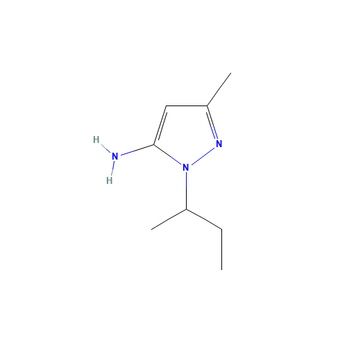 2-butan-2-yl-5-methylpyrazol-3-amine (CAS: 90206-23-8) - Chemical Structure and Molecular Formula 