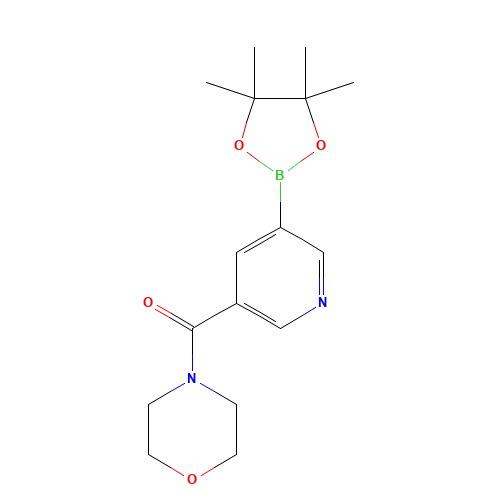morpholin-4-yl-[5-(4,4,5,5-tetramethyl-1,3,2-dioxaborolan-2-yl)pyridin-3-yl]methanone (CAS: 1073371-92-2) - Chemical Structure and Molecular Formula 