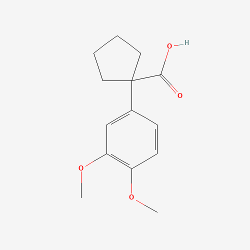 1-(3,4-dimethoxyphenyl)cyclopentane-1-carboxylic acid (CAS: 43129-41-5) - Chemical Structure and Molecular Formula 