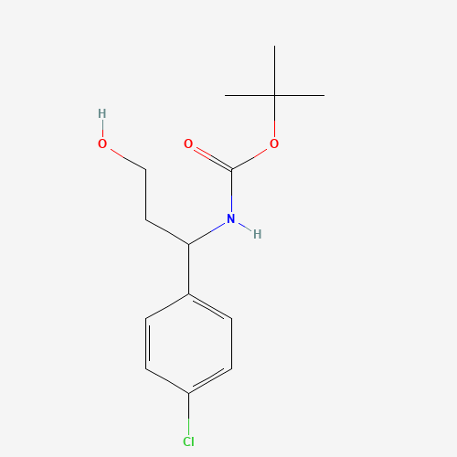 tert-butyl N-[1-(4-chlorophenyl)-3-hydroxypropyl]carbamate (CAS: 886493-66-9) - Chemical Structure and Molecular Formula 