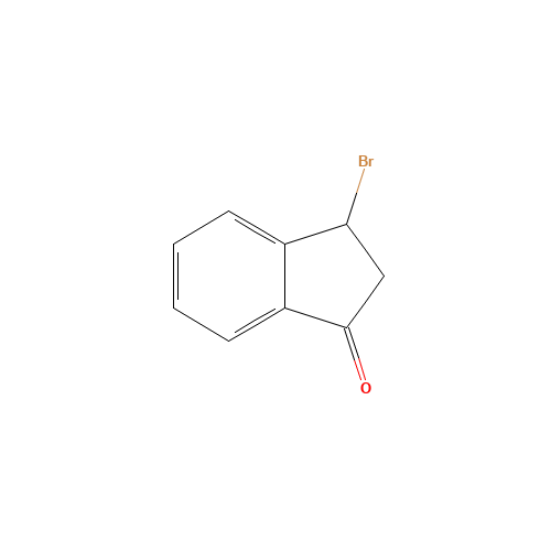 3-bromo-2,3-dihydroinden-1-one (CAS: 40774-41-2) - Chemical Structure and Molecular Formula 