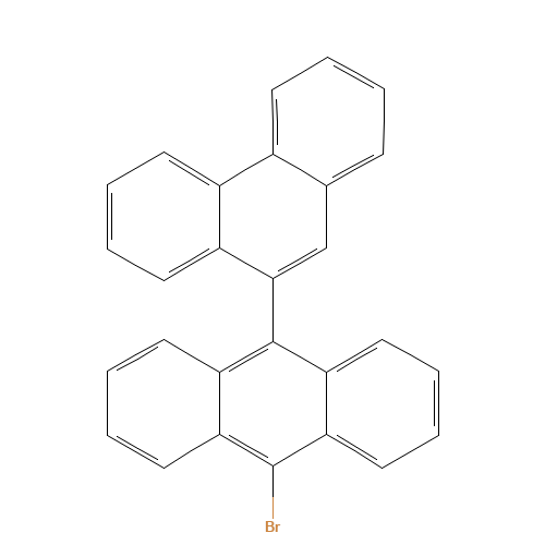 9-bromo-10-phenanthren-9-ylanthracene (CAS: 845457-53-6) - Chemical Structure and Molecular Formula 