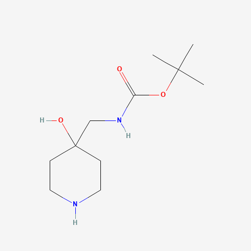 tert-butyl N-[(4-hydroxypiperidin-4-yl)methyl]carbamate (CAS: 177948-02-6) - Chemical Structure and Molecular Formula 