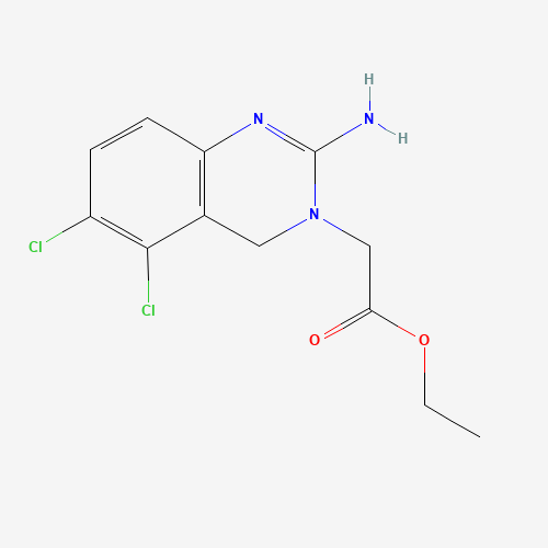 ethyl 2-(2-amino-5,6-dichloro-4H-quinazolin-3-yl)acetate (CAS: 742010-46-4) - Chemical Structure and Molecular Formula 