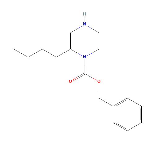 benzyl 2-butylpiperazine-1-carboxylate (CAS: 1179533-30-2) - Chemical Structure and Molecular Formula 